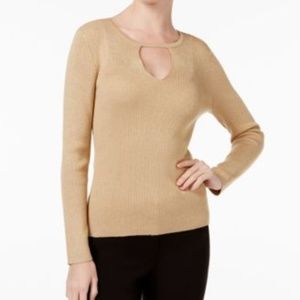 3 for $20 I.N.C. Petite Cutout Sweater Gold